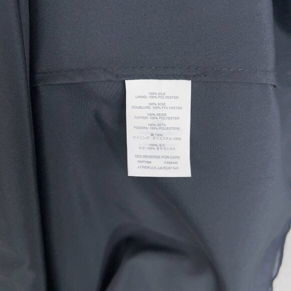 J Crew Dress Womens 10 Navy Blue Silk Chiffon Cara One Shoulder Draped Event - Picture 12 of 14